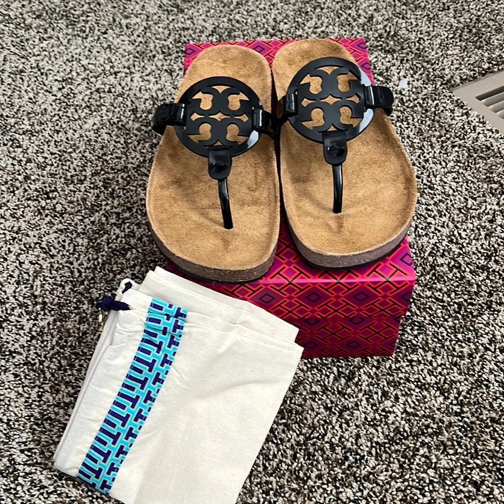 Tory Burch Black Miller Cloud Sandal, NWT